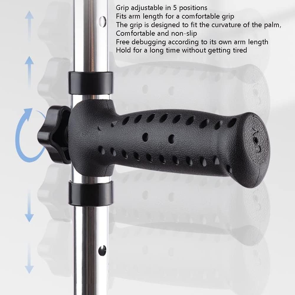 Lightweight Crutches Lightweight Aluminum Walking Sticks Adjustable Height Walking Cane Ergonomic Handle Canes