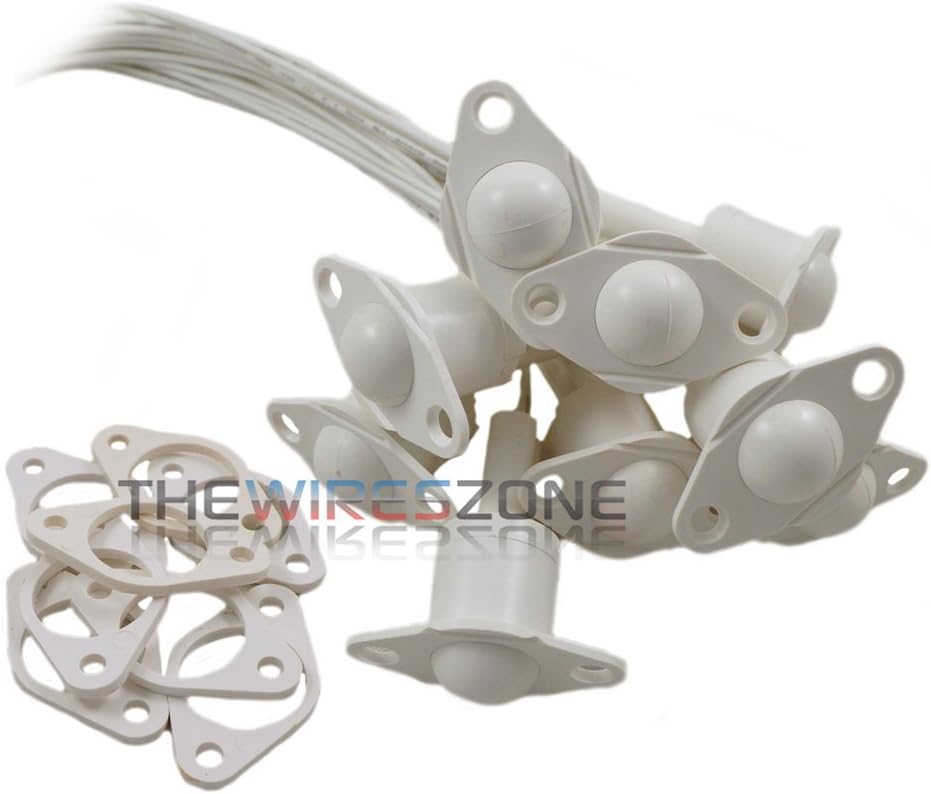 10 Pack White 3/4" Recessed Button Switch Ball Window Door Alarm Contact Sensor