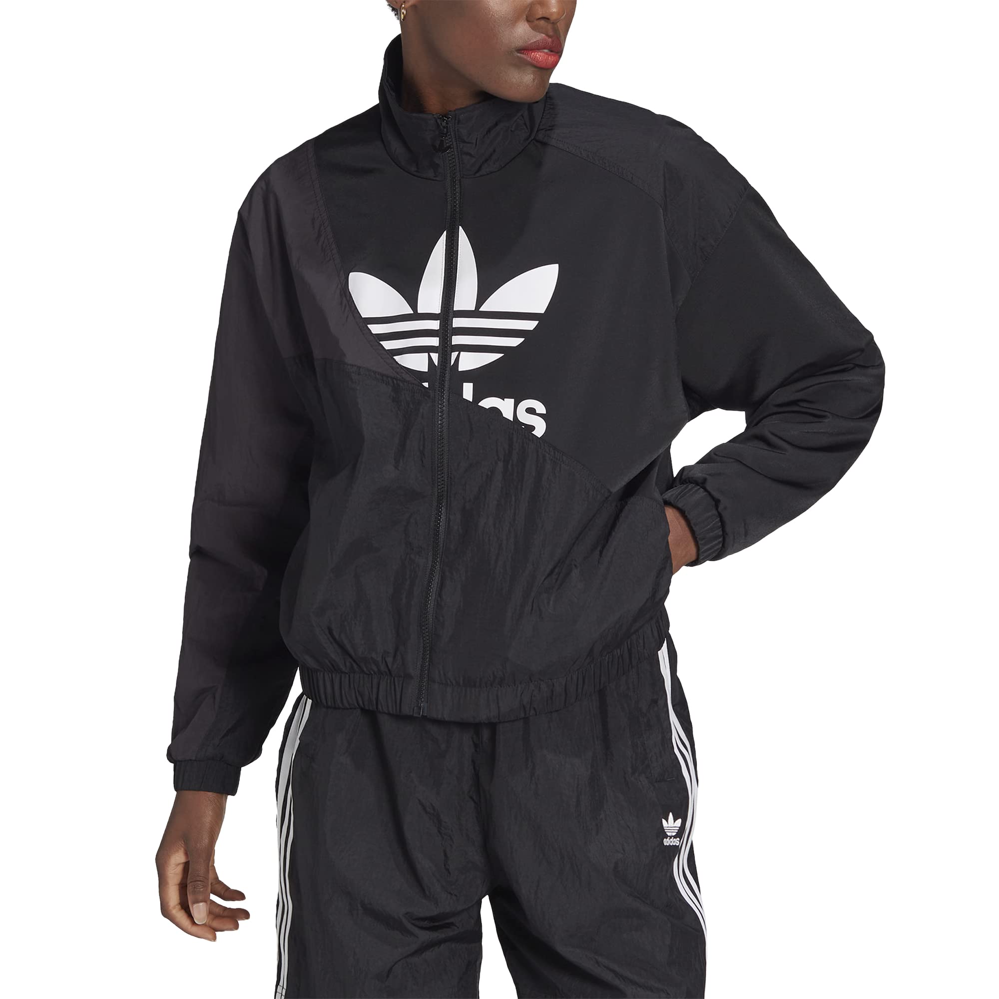 adidas Damen Track Top Sweatshirt, Schwarz, 38 EU