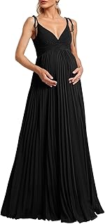 Maternity Photo Shoot Dresses Maxi Maternity Wedding Guest Gown Pleated Chiffon Baby Shower Dress