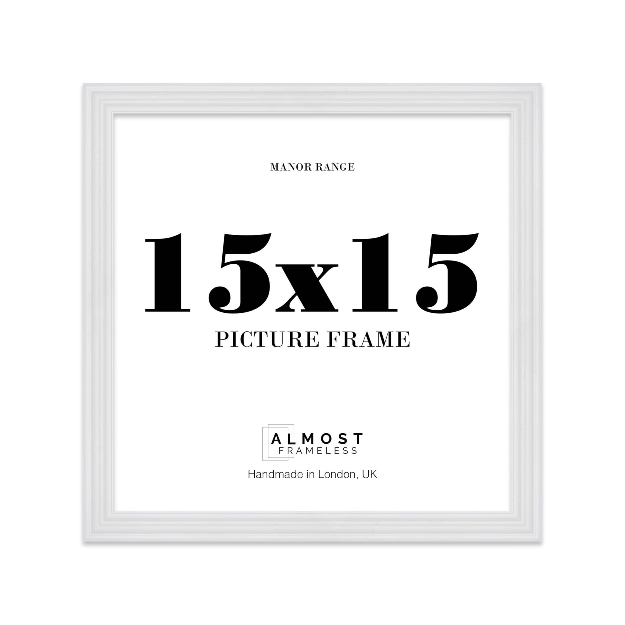 15x15 Picture Frame, Display 15x15 Pictures (38.1 x 38.1cm) - Ice White Refined 42mm Edge Ideal for Home Gallery Display - 1 Pack
