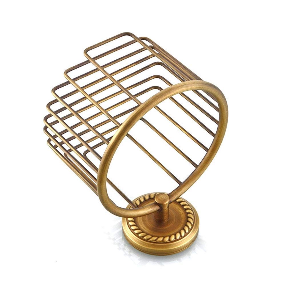 Toilet Roll Holder Toilet Paper Holder Wall Mounted Vintage Brass Roll Tissue Wire Basket Dispenser Tissue Paper Roll — view 3