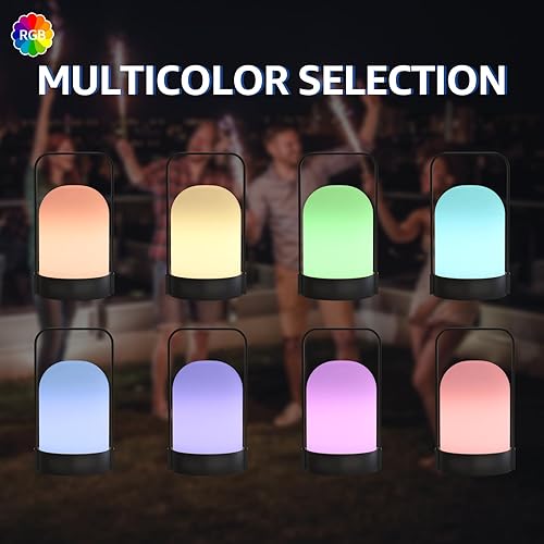 Miniatura 2 de uuffoo Faroles recargables para exteriores, lámpara de mesa para exteriores con IP44 resistente al agua y control remoto, lámpara portátil