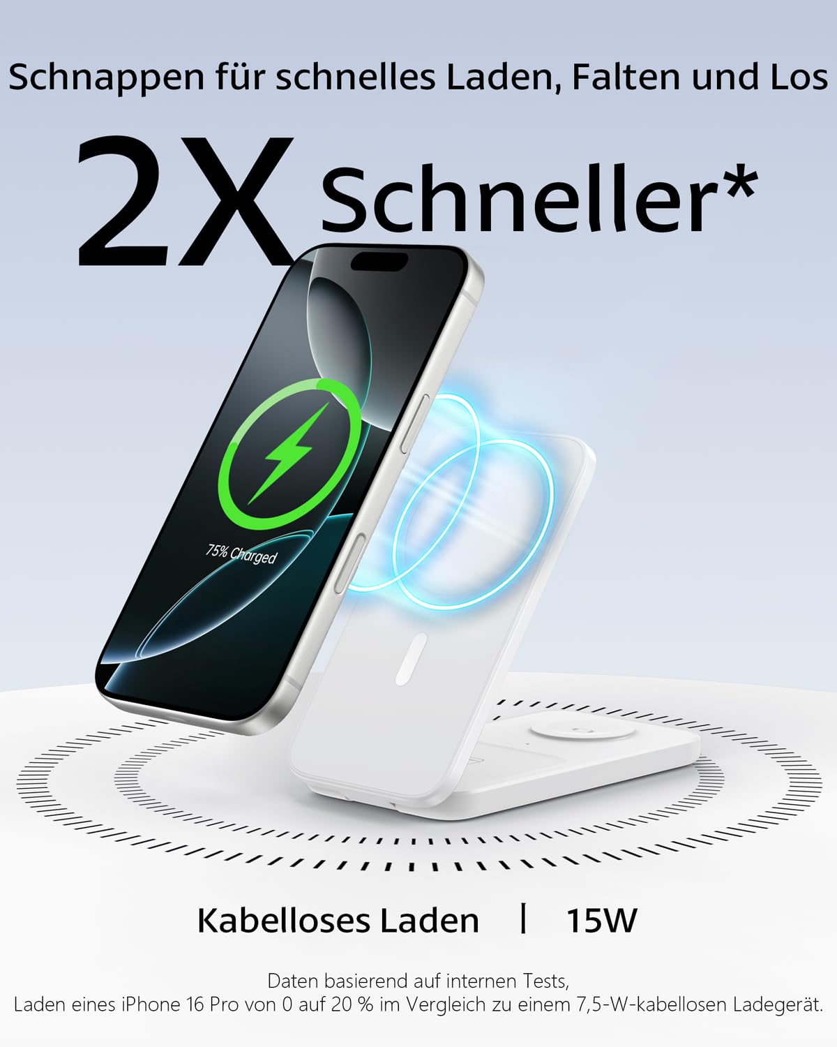 Ladestation Apple Watch und iPhone, 3 in 1 Magnetische Induktive Ladestation für iPhone 12-17 Serie, Apple Watch Ultra/SE/11-6, für AirPods 4/3/2/Pro 3 Faltbares Wireless Charging Dock