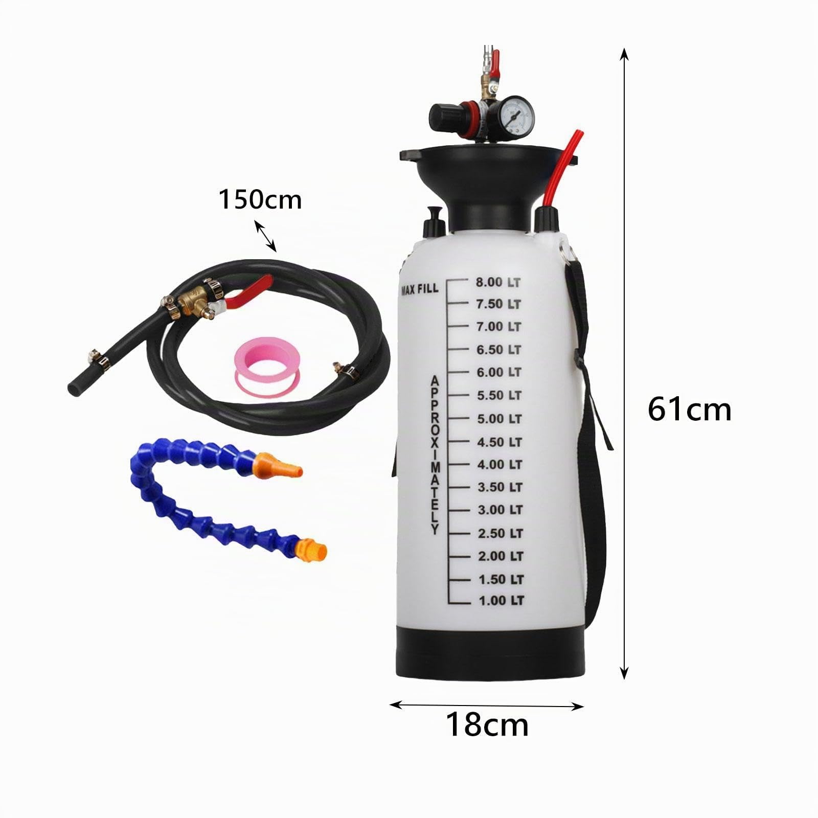 Bomba de de transmisión neumática de 8L, tanque de aceite, llenador Atf, bomba de neumática, evacuador de de transmisión, bomba, con adaptador