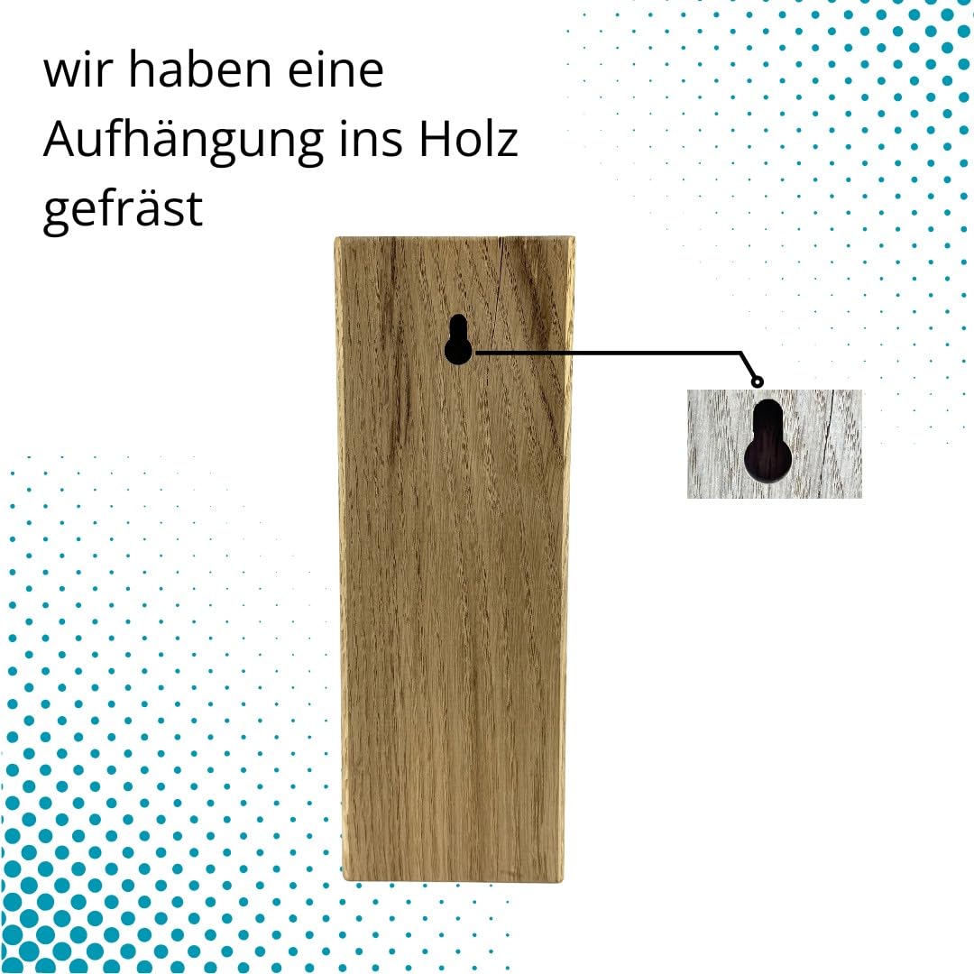 Bienenhotel Stamm Insektenhotel Wildbienen Eiche Massivholz Hartholz Wildbienenhotel Nisthilfe Bienen (Natur unbehandelt, 25 cm)