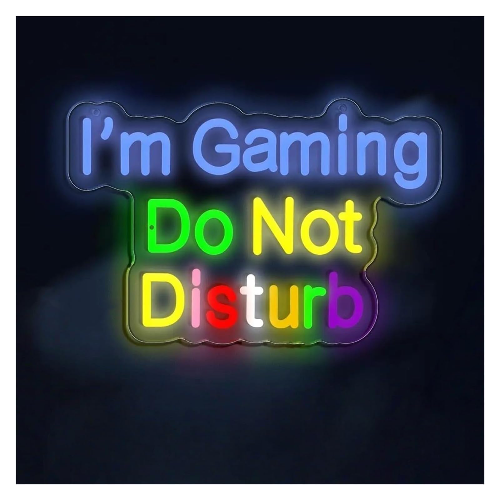 Wiszące neony artystyczne Neon LED Z Napisem I'm Gaming Do Not Disturb Z Możliwością Ściemniania, Do Pokoju Gier, Baru, Sypialni, Domu, Dekoracja Ścienna, 36.5cmx24cm