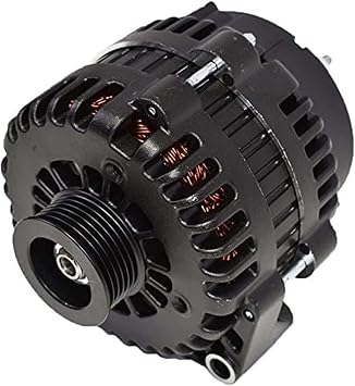 A-Team Performance AD244 Style 220 Amp Alternator - High Output LS One-Wire Alternator - Chrome Finish Automotive Upgrade - Compatible with Chevrolet BBC, SBC & GM Diesel Engines - Black
