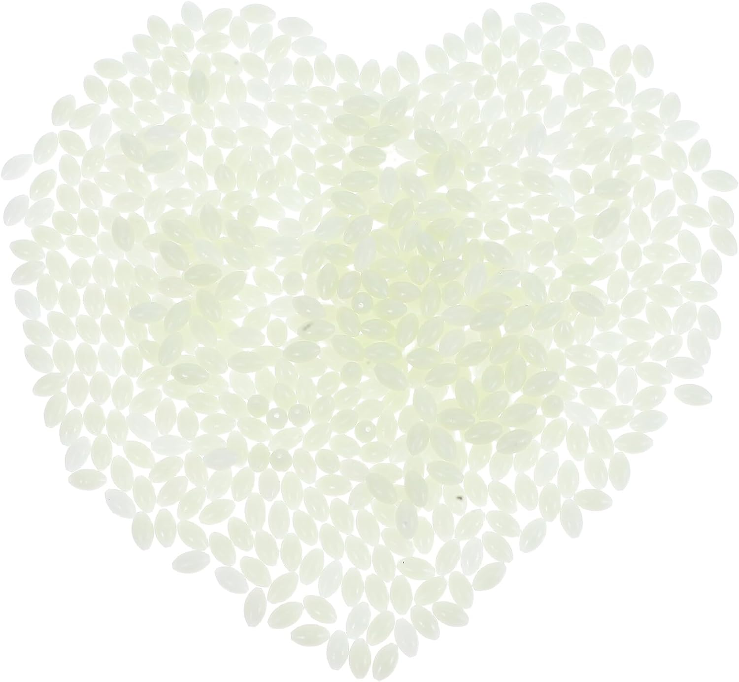 Fishing Glow Beads 6x10mm Plastic Night Luminous Bait Accessories 1000pcs for Freshwater and Saltwater Rig Tackle Tool
