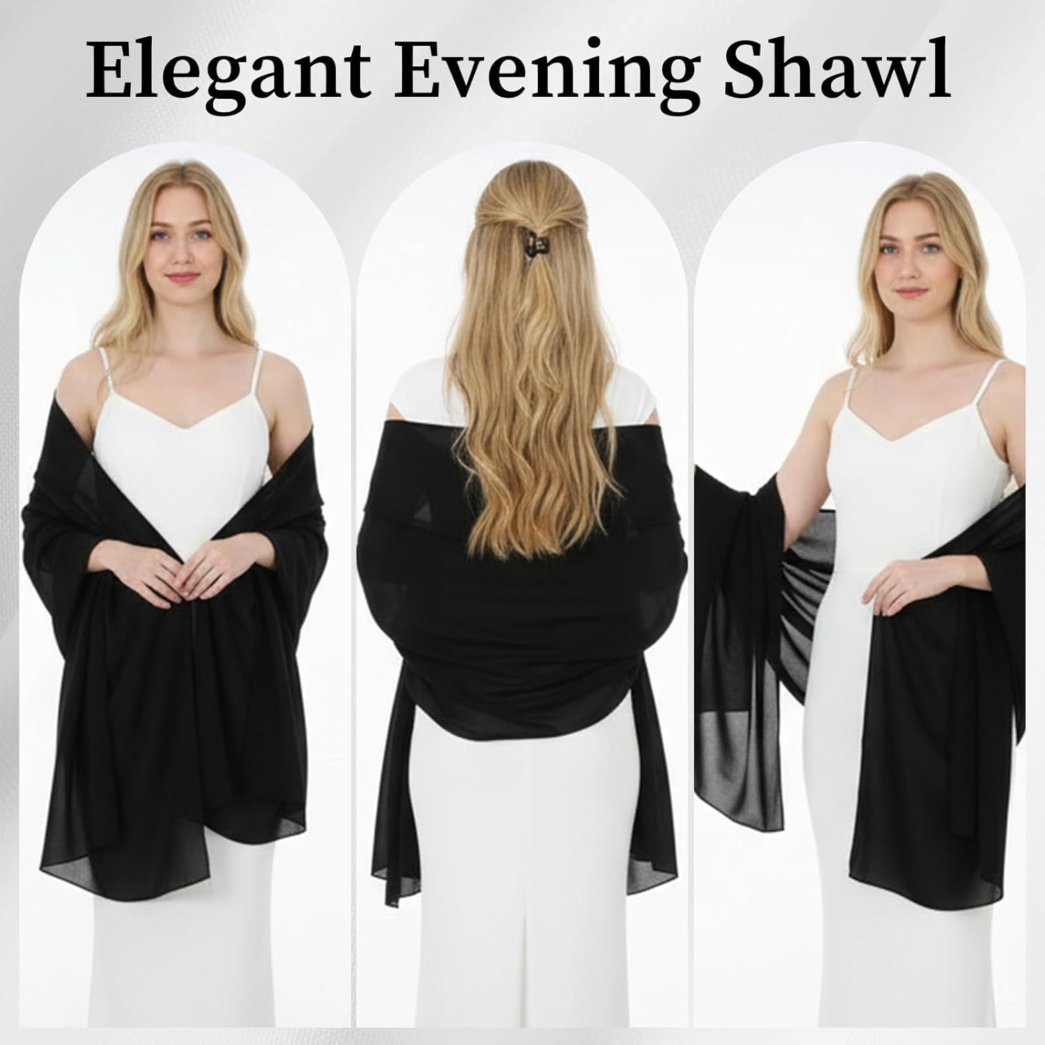 Chiffon Shawls and Wraps for Evening Dresses Soft Scarf Elegant Wedding Shawl Wraps Bridal Scarve for Women - Image 6