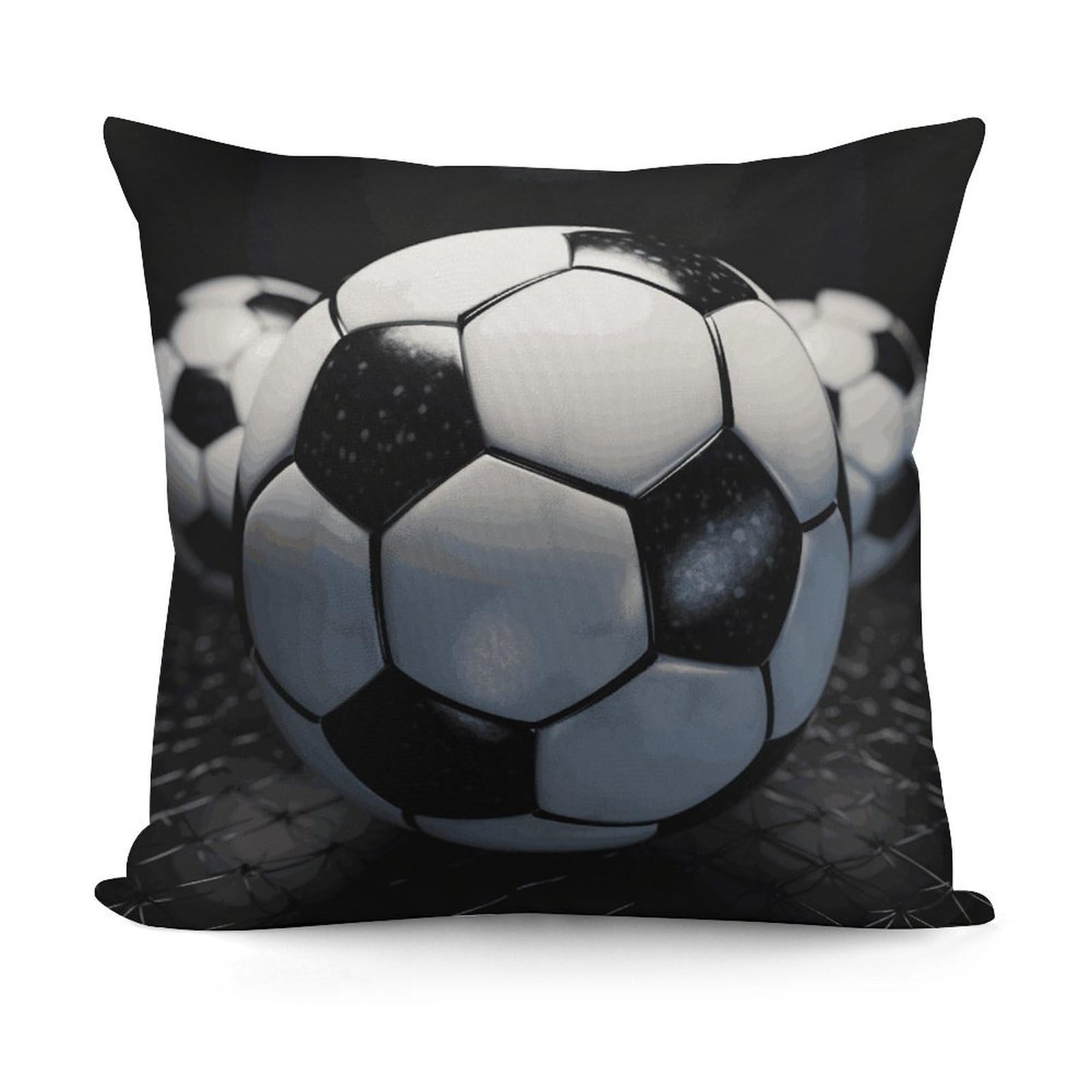Adfgyerh Style Soccer Ball Decorative Pillow Covers, Throw Pillow Covers Soft For All Seasons, Pillowcases For Couch Living Room Sofa Bedroom 18X18 Inch