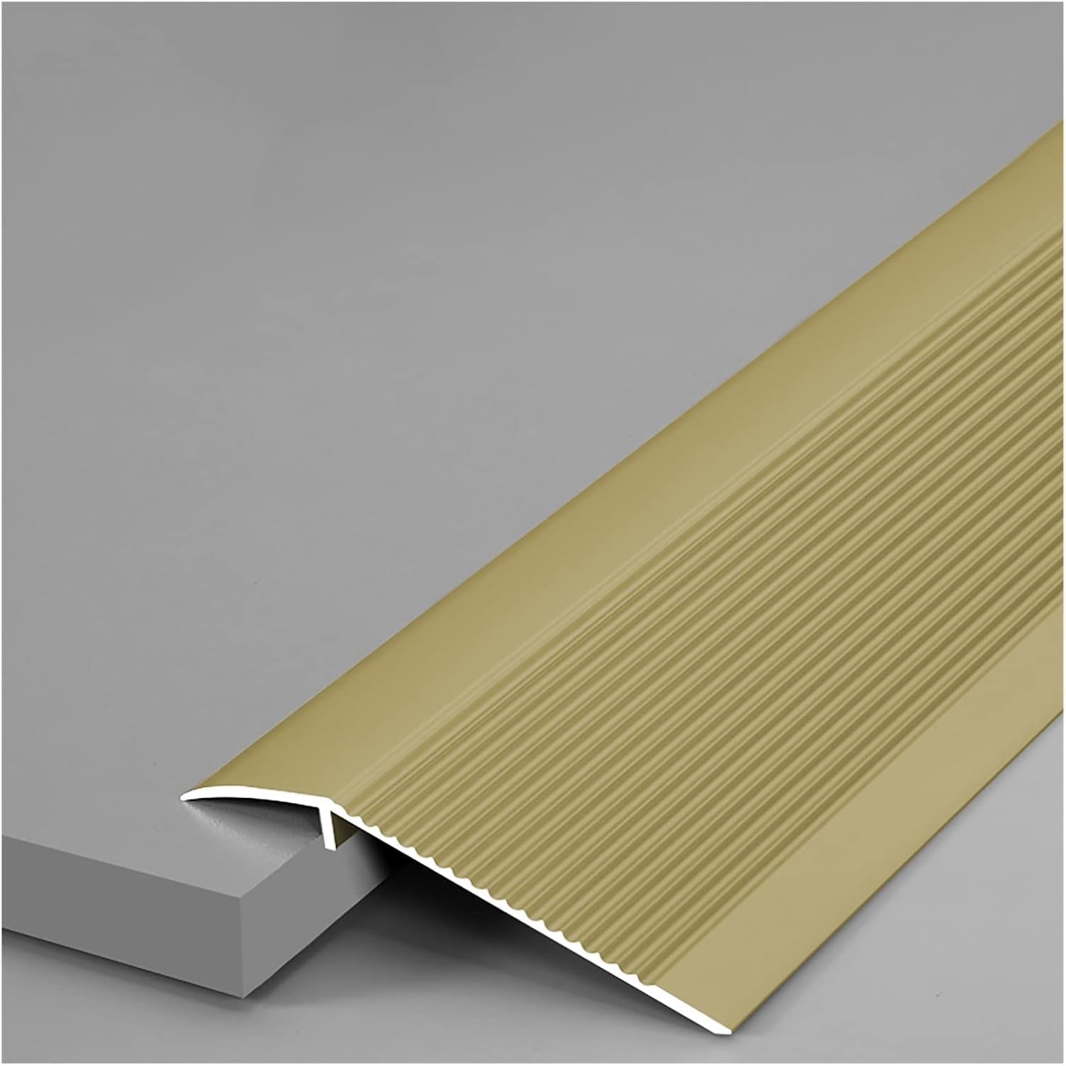 Remys Gold Heavy Duty Non-Slip Cuttable Metal Flooring Edge Trim,Doorway Floor Transition Strip For Wood To Tile/Tile To Tile/Carpet To Tile, 90Cm/35.4Inch Length(Gold)