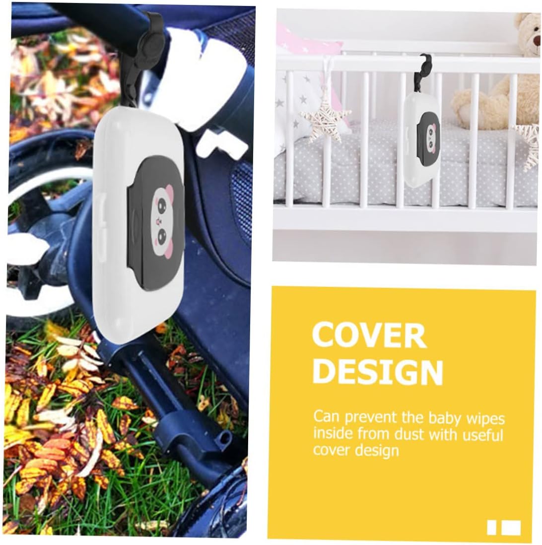 Portable Baby Wipes Dispenser Lid 2-Pack Panda Wet Tissue Storage Case for Infants Waterproof and Compact Design for Travel and Outdoor Use Style