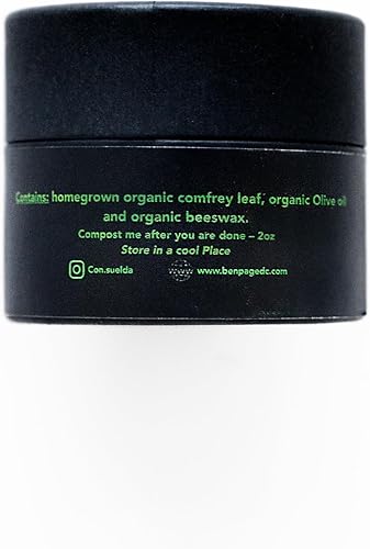 Miniatura 2 de Bálsamo de consuelda, hecho a mano, orgánico, 2 onzas, bálsamo concentrado para músculos, articulaciones y piel, fabricado en los Estados Unidos.