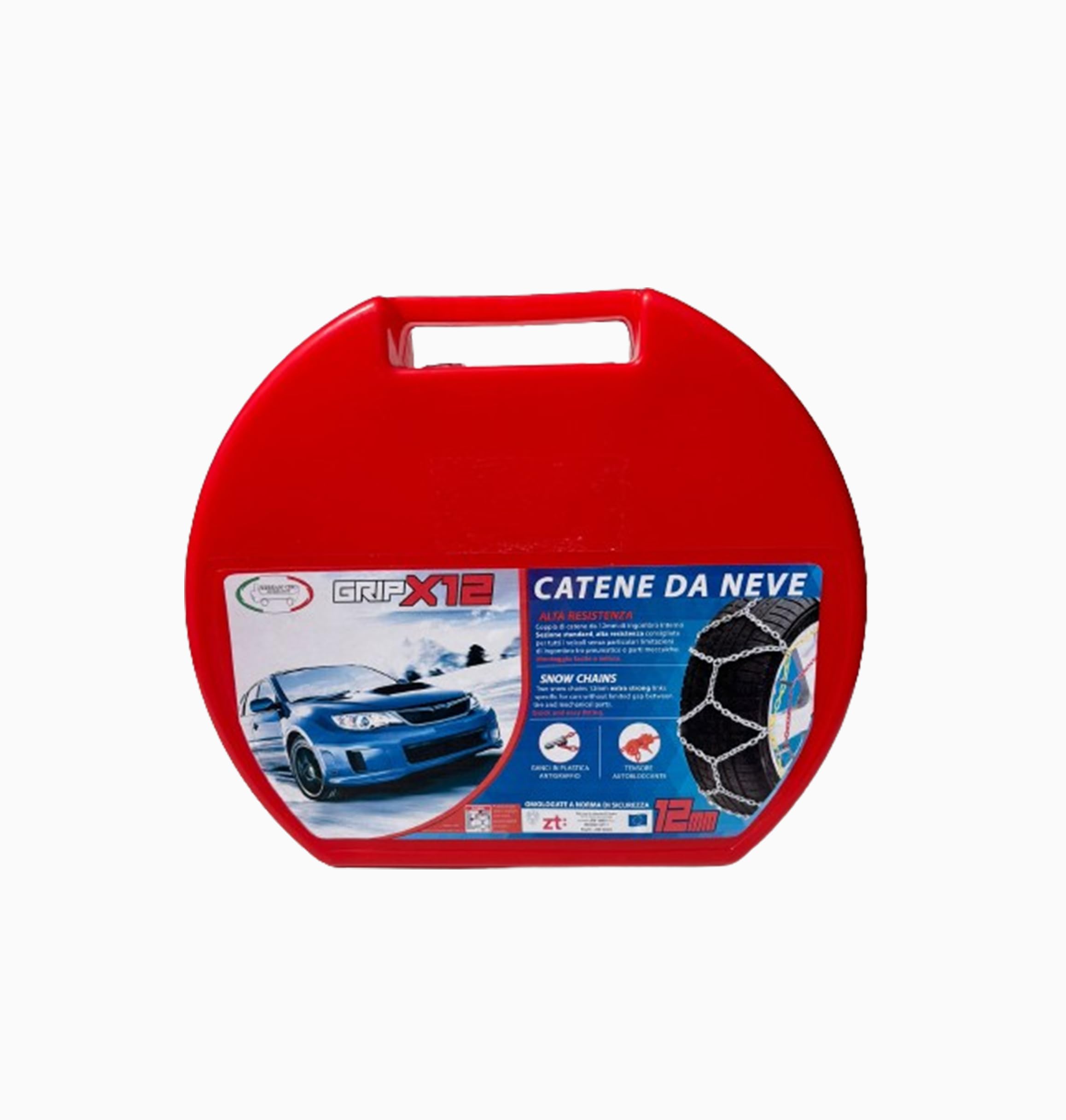 GRIPX12 - Catene da Neve 12mm | Montaggio Facile con Tensore Auto-bloccante | Omologate TÜV e GS | Compatibile con Varie Misure di Pneumatici, 12 MM Gruppo 95, Lega di Acciaio