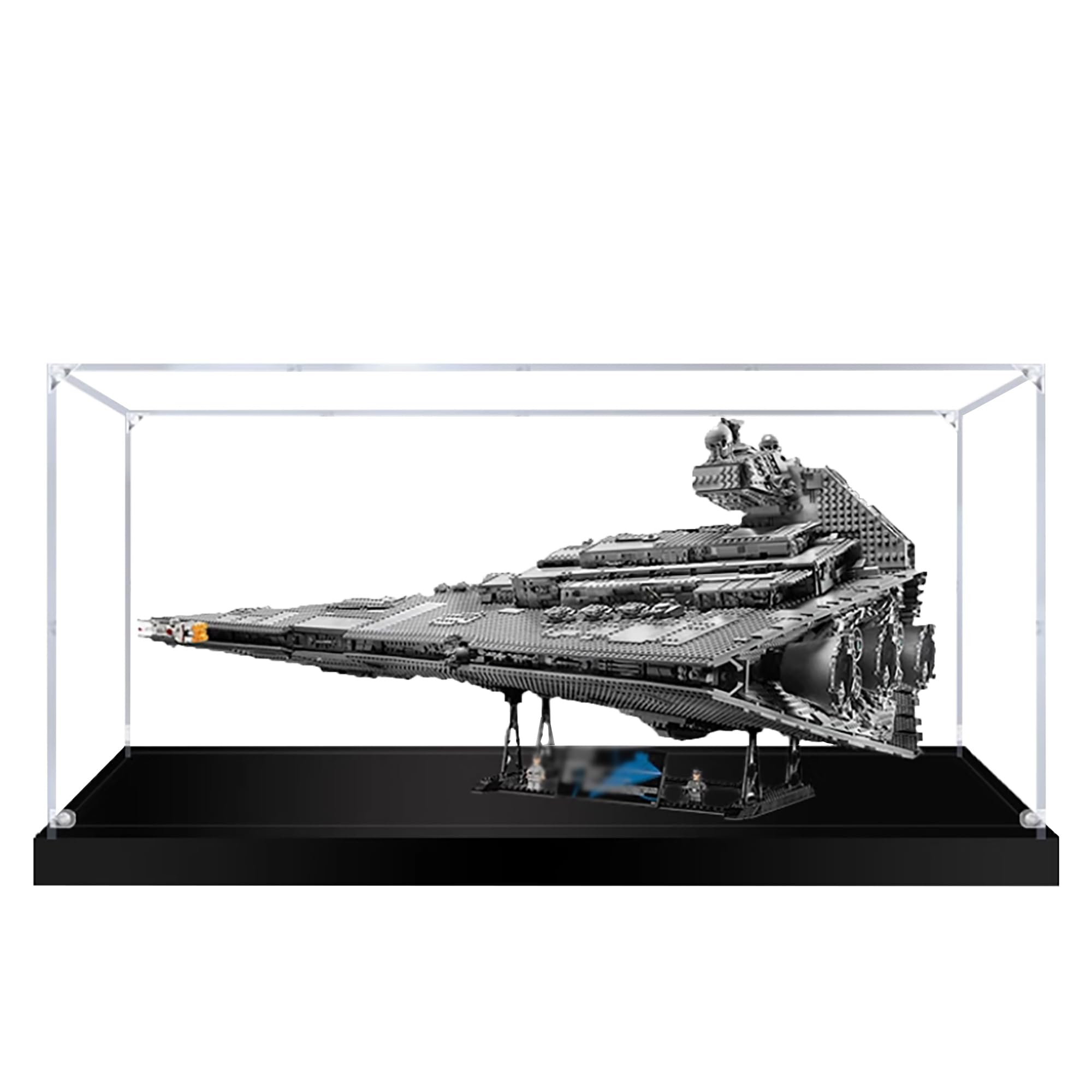 Akrylowa witryna do Lego 75252 Imperial Star Destroyer, pyłoszczelne pudełko ekspozycyjne 3 mm, gablota kompatybilna z Lego 75252 (model nie jest dołączony) (przezroczysta konstrukcja 3 mm)