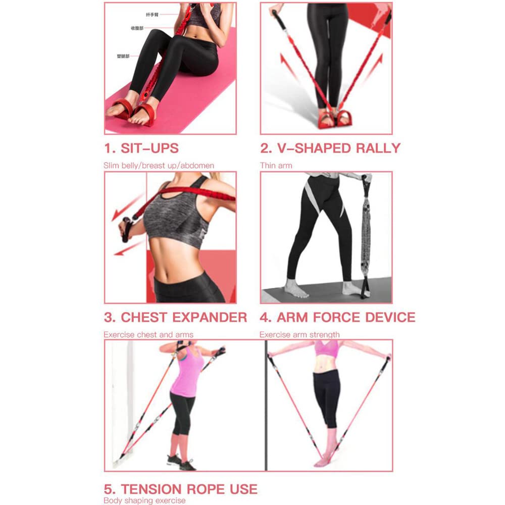 Fitness Gummibänder Multifunktional 4 Schläuche Latex Zugseil Expander Workout Pedal Sportgeräte Widerstandsbänder Home Gym