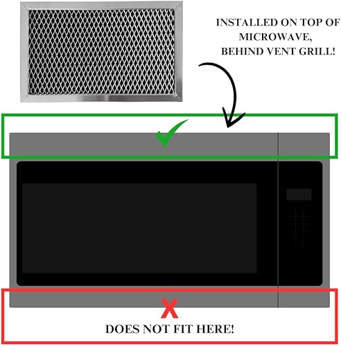 Miniatura 2 de Filtro de carbón para microondas compatible con los números de modelo GE JVM3160RF8SS, JVM3160DF8CC, JNM3184RP8SS, JNM3184DP8BB