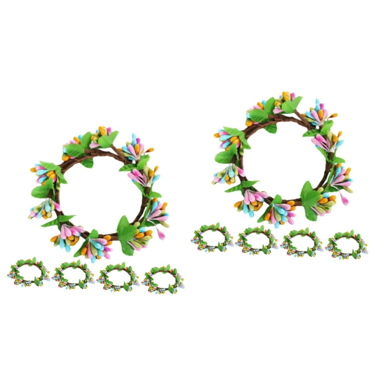 MAGICLULU 2 Set Ghirlanda Pasquale Candele A Energia Solare Pianta Viti Home Decor Decorazione Casa Candele Profumate Natalizie Natalizia Ornamento Della Della Porta 5 Pezzi*2