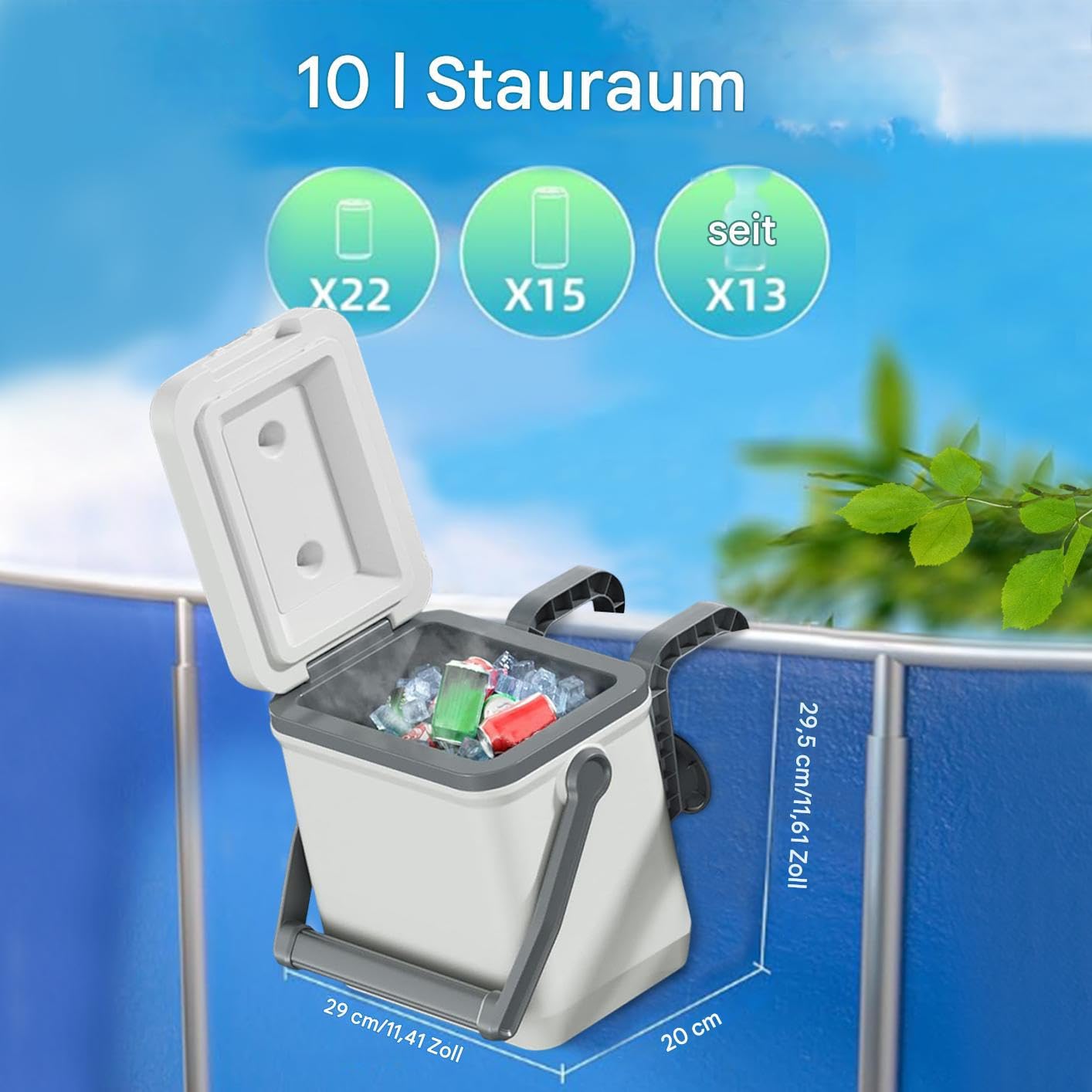 Poolkühler | Isolierte Pool Kühlbox Kühler,wasserdichte Große Kühlbox Outdoor Camping Picknick Freizeitaktivitäten