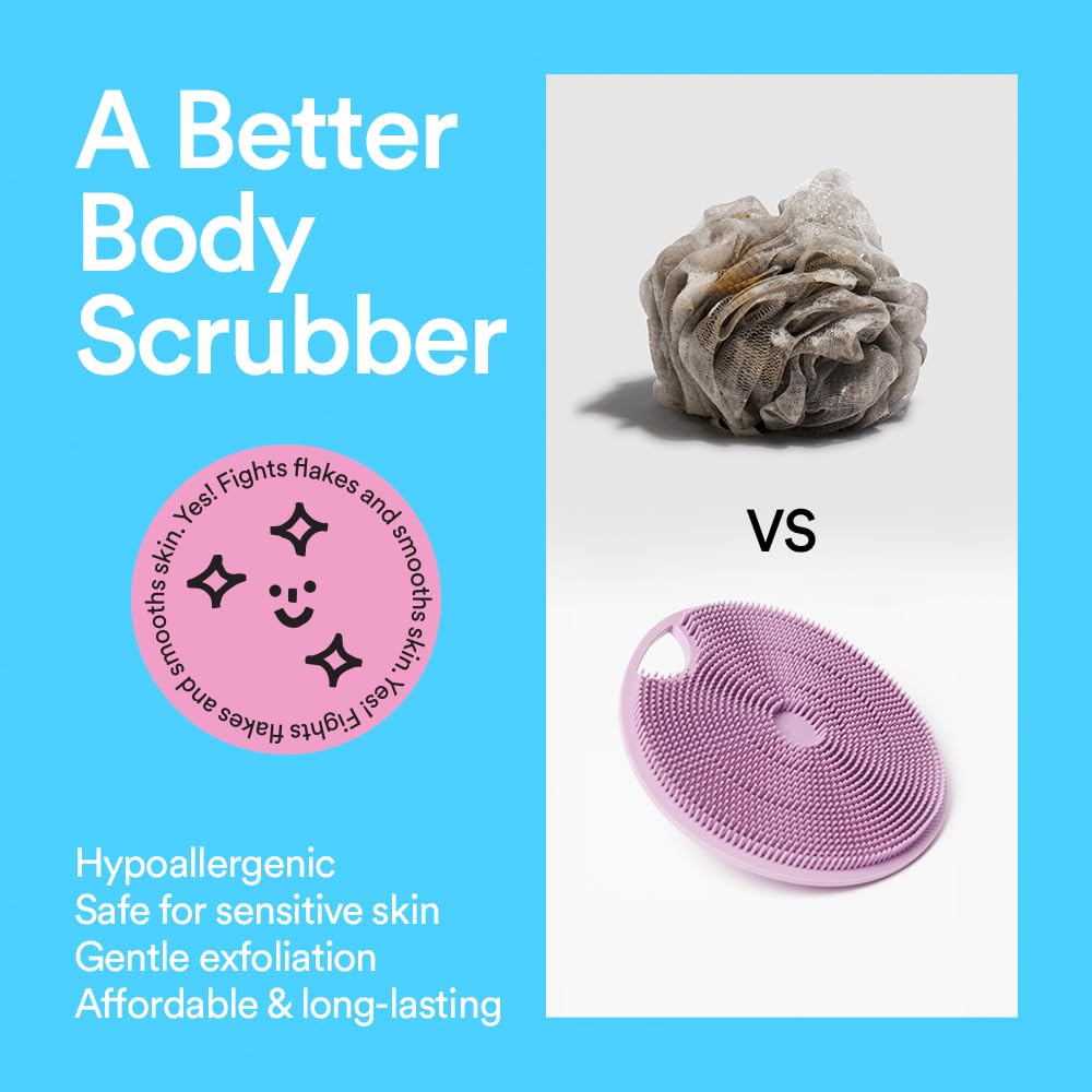 Boie USA Scrubber per il corpo – alternativa igienica ed esfoliante alla luffa – si sente come uno scrubber in silicone delicato sulla pelle sensibile, ipoallergenico, senza BPA e lattice, prodotto