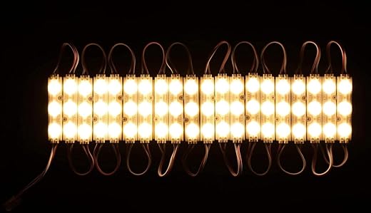 TimeWrap 3 LED Strips 12V Waterproof 5630/5730 LED SMD Injection Module with Defuser (Pack of 20 Module-Warm White)