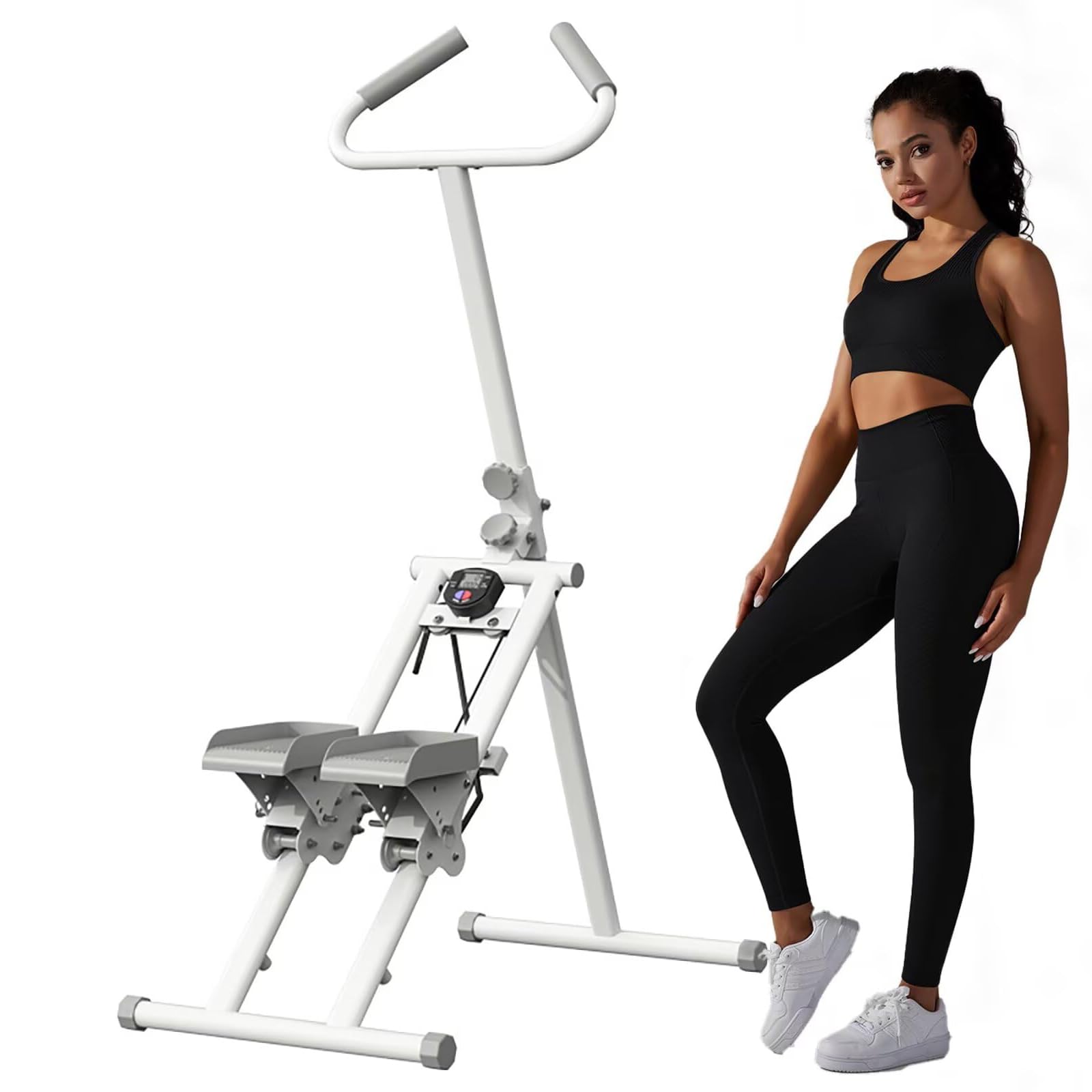 Vertical Climber Machine, Stair Stepper With LCD Monitor and Non-Slip Pedal, Foldable Fitness Stair Steppers with 330LBS Loading Capacity, For Men And Women Home Gym Full Body Workout Cardio Training