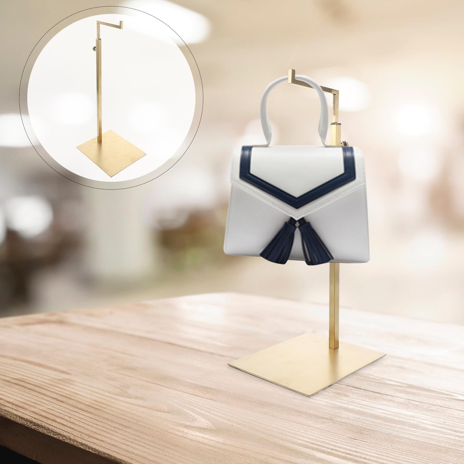 TOYANDONA Organizador Colgante de Bolsos de Acero Inoxidable Ajustable para Armario Soporte Multifuncional para Bolsas y Carteras Exhibidor Vertical Ahorra Espacio Diseño sin Instalación