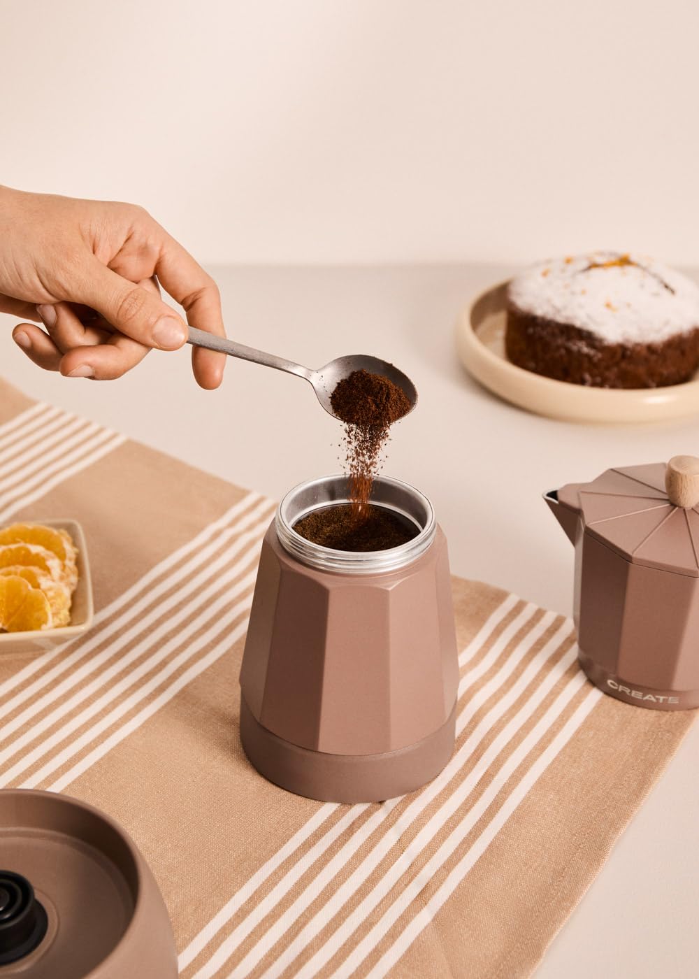 CREATE / THERA MOKA ELECTRIC/Cafetière italienne électrique moka/Fonction maintien au chaud, 300 ml, capacité de 6 tasses, conserve la chaleur, base 360º, facile à nettoyer et sans BPA, 480W
