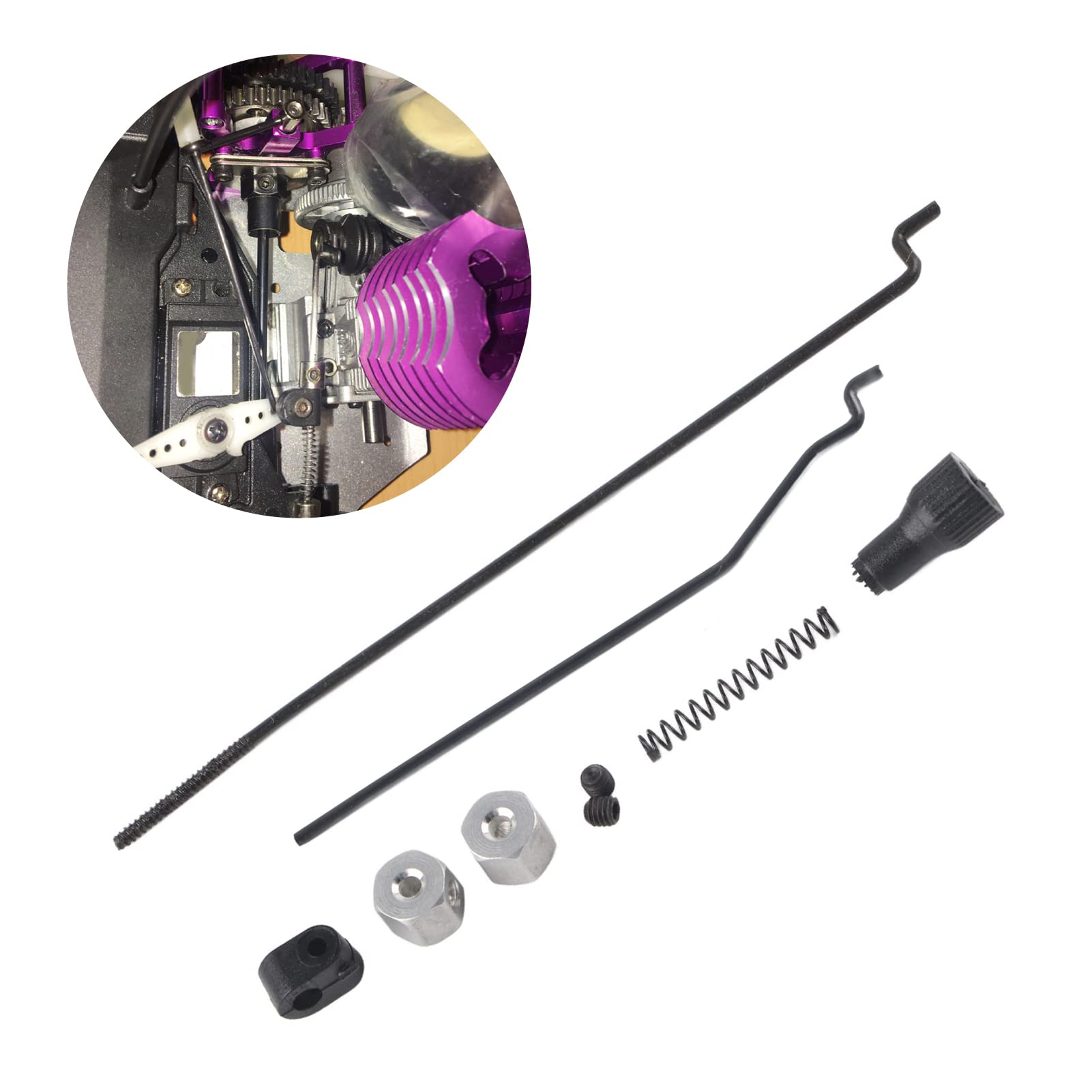 FUZHUI 02056 RC Metal Throttle Brake Assembly, Compatible with HSP 94108 1/10 RC Model Car, High Performance Throttle Brake Lever Set, Easy to Install and, Black