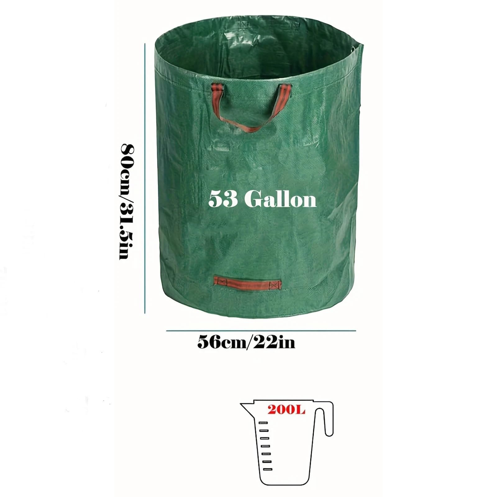 Borsa per la raccolta delle foglie con coperchio, tracolla e coulisse - riutilizzabile Sacco detriti giardino