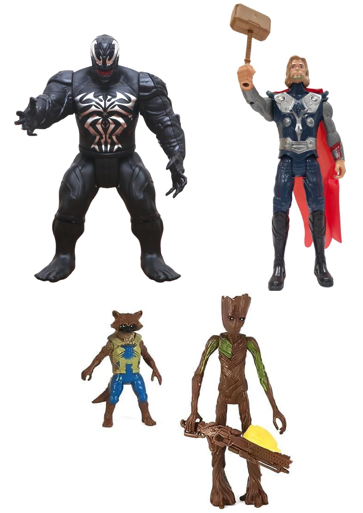KHILONA WAALA Avenger Venom Thor Groot & Rocket Superheroes Action Figure Toys Best Birthday Gift for Boys (B0D3K9FM6C) Amazon Price History, Amazon Price Tracker
