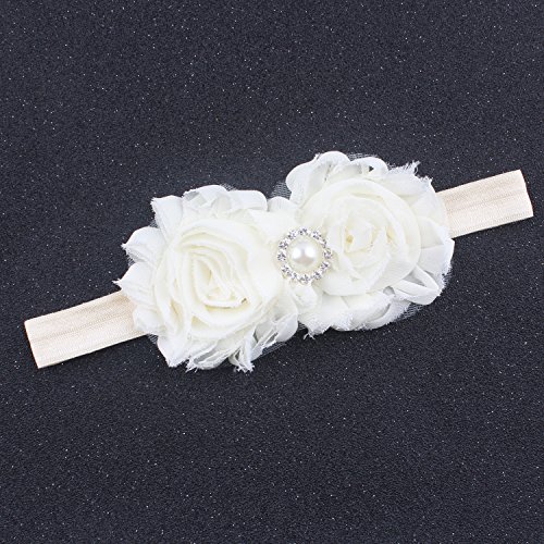Baby Girls Headbands Hairbands Hair Bows Elastics Hair Accessories for Newborn Infant Toddlers Kids (Ivory)3