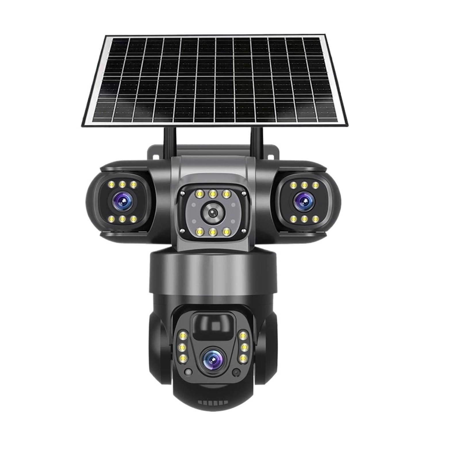 JVDDI Outdoor 4G Solar Power Camera 2MP 6K Triple View PIR Motion Detection CCTV Video Surveillance Monitor Built In Battery(4G Camera No Card)