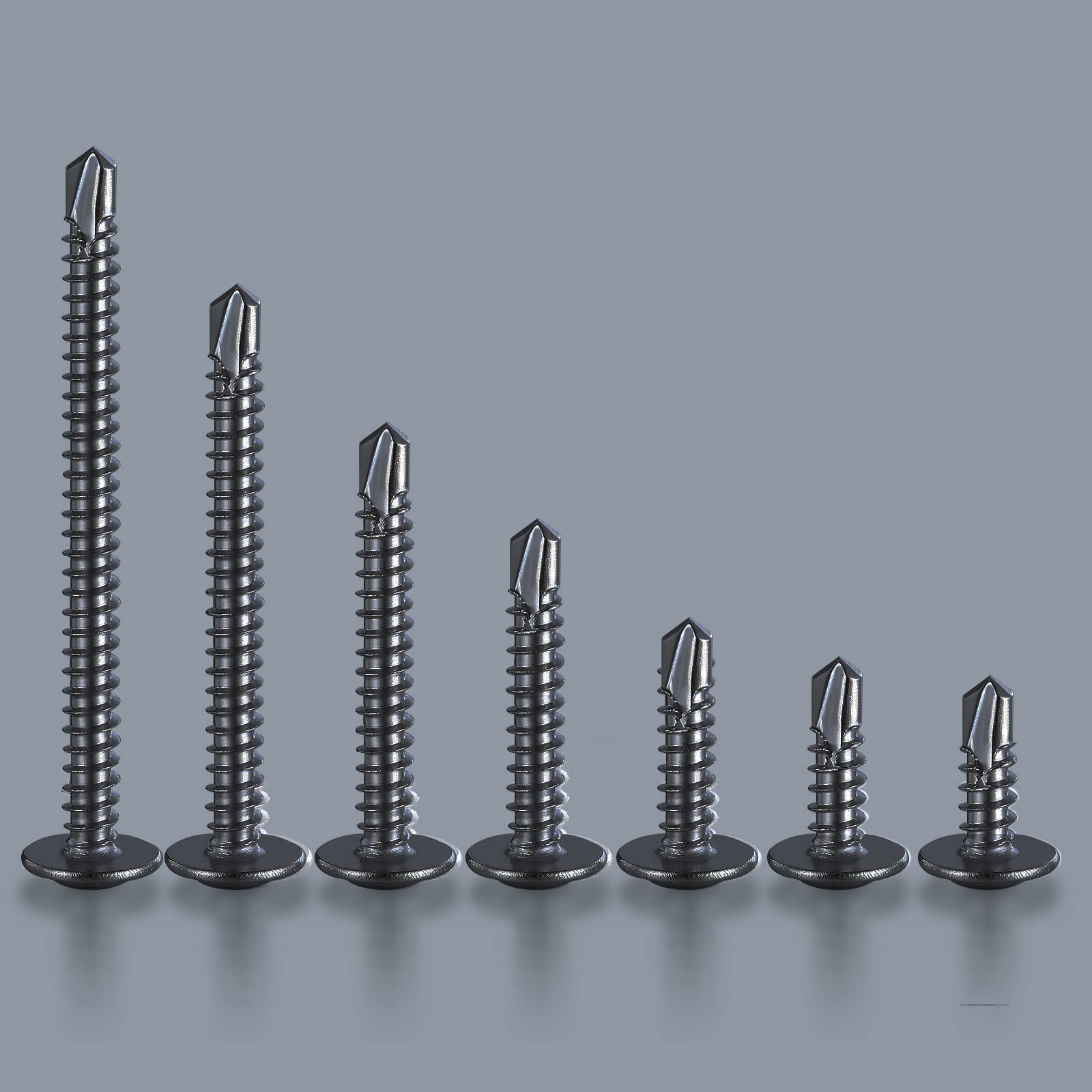 Frelisiy 120 PCS #8×3/4" Stainless Steel Self-Tapping Screws – Truss Head, High Strength