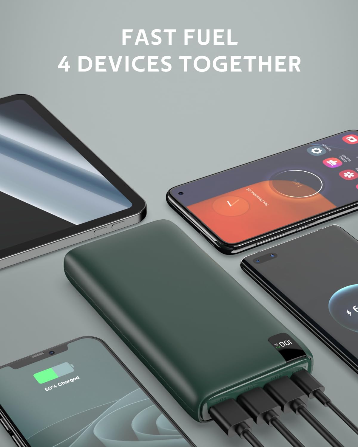 A ADDTOP Powerbank 26800mAh 22.5W Power Bank PD USB-C con LCD Digitale Display Caricabatterie Portatile per Smartphone Tablet