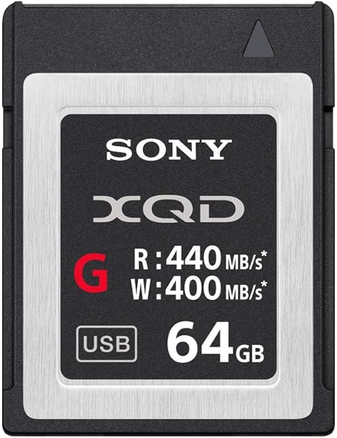 Sony 64GB XQD Flash Memory Card - High Speed G Series ( Read 440MB/s and Write 400MB/s) - QDG64E, Black, Silver