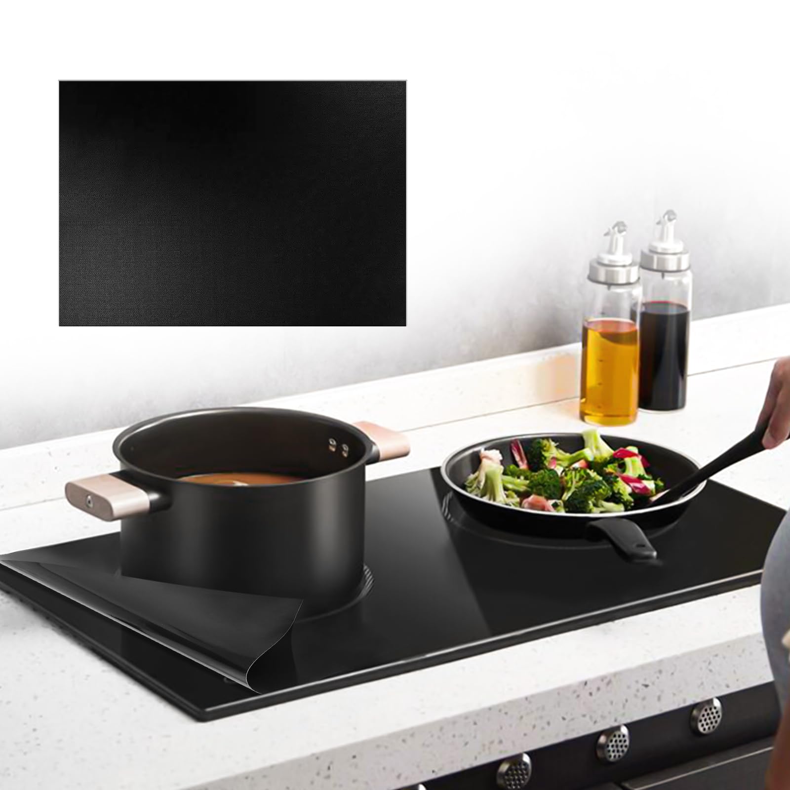 Trukafie 52x61cm Protector Vitroceramica, Tapa Para Vitroceramica(magnética), Protector Placa Induccion, Protector Vitroceramica Induccion Antideslizantes para Cocina Reutilizables (52 x 61cm)