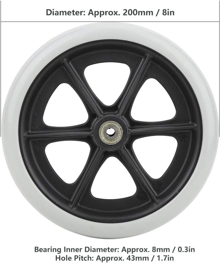 Wheelchair Front Wheels, 8 Inch Front Caster Disabled Anti-Slip Rubber Wheels Wheel Replacement for Wheelchairs, Rollators, Walkers : Health & Household
