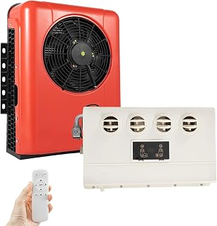 12V AC Unit Mini Split Universal Electric RV Truck Air Conditioner for Camping Vehicles, Trucks, RVs, Cooling Low Noise Semi Truck 10000BTU 12 Volt DC Automotive Air Conditioners (800W)