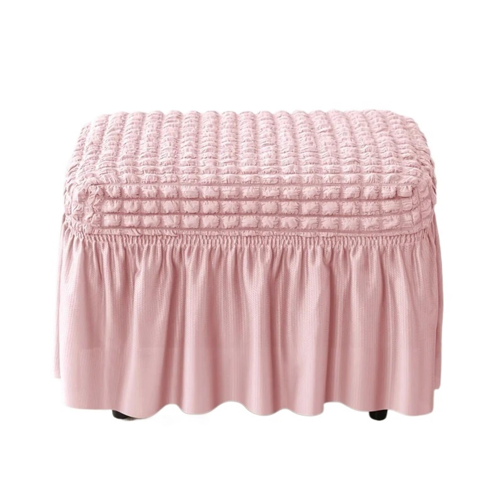 YXINAER Foot Stool Cover Stretch Ottoman Cover for Footstool Skirt, Elastic Furniture Protector(B10 Footstool Cover)