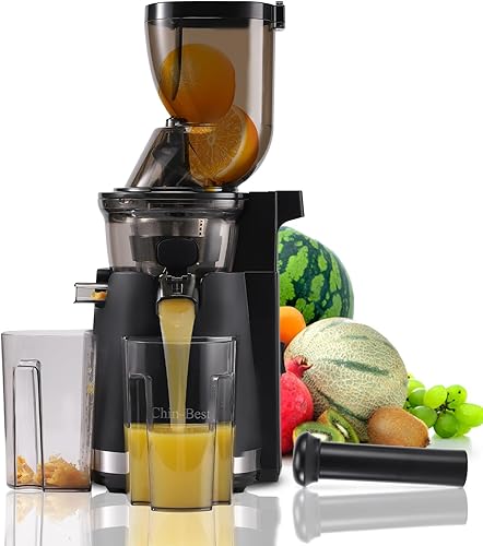 Miniatura 1 de Exprimidor de alta potencia de 250 W, máquinas exprimidoras con canal de alimentación grande de 3.5 pulgadas (3.465 in), exprimidor de masticación