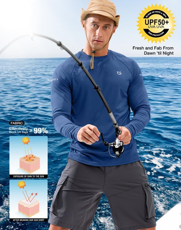 Men's Sun Protection Long Sleeve Shirts UPF 50+ - Image 4