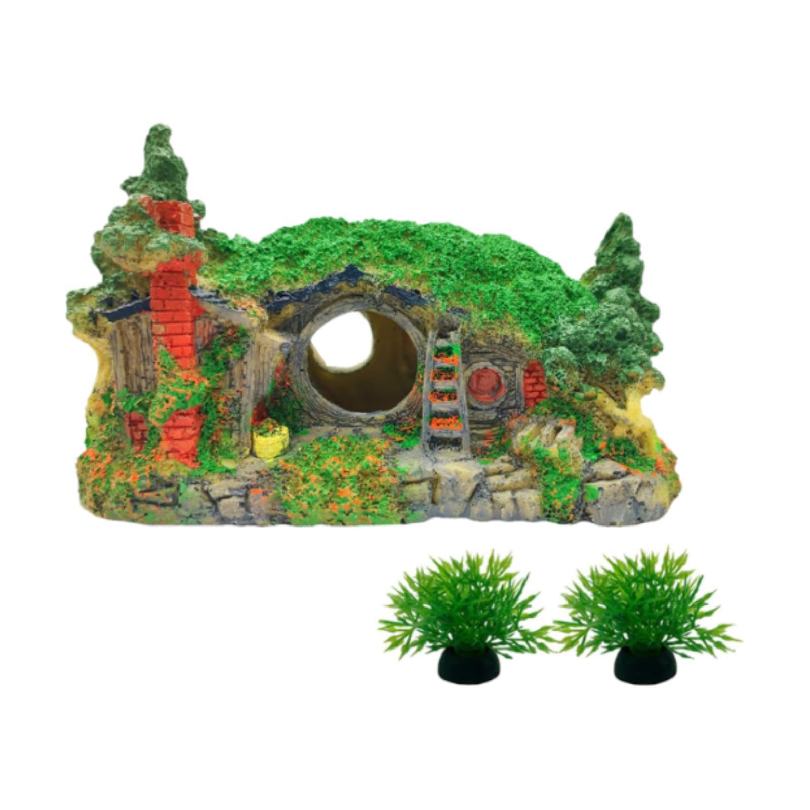 Decorazione per Acquario, Accessori per Acquario, Rifugio per Pesci Betta, Grotta Harz, Casa