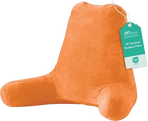 Miniatura 31 de Sasttie Almohadas de lectura, 25 pulgadas, para sentarse en la cama, terciopelo, jumbo, respaldo alto XL, apoyo de espalda para sofá y piso,