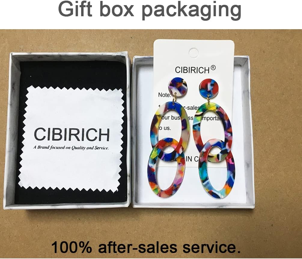 Acrylic Earrings for Women Multicolor Resin Earrings Statement Dangles Drop Earrings - Image 3