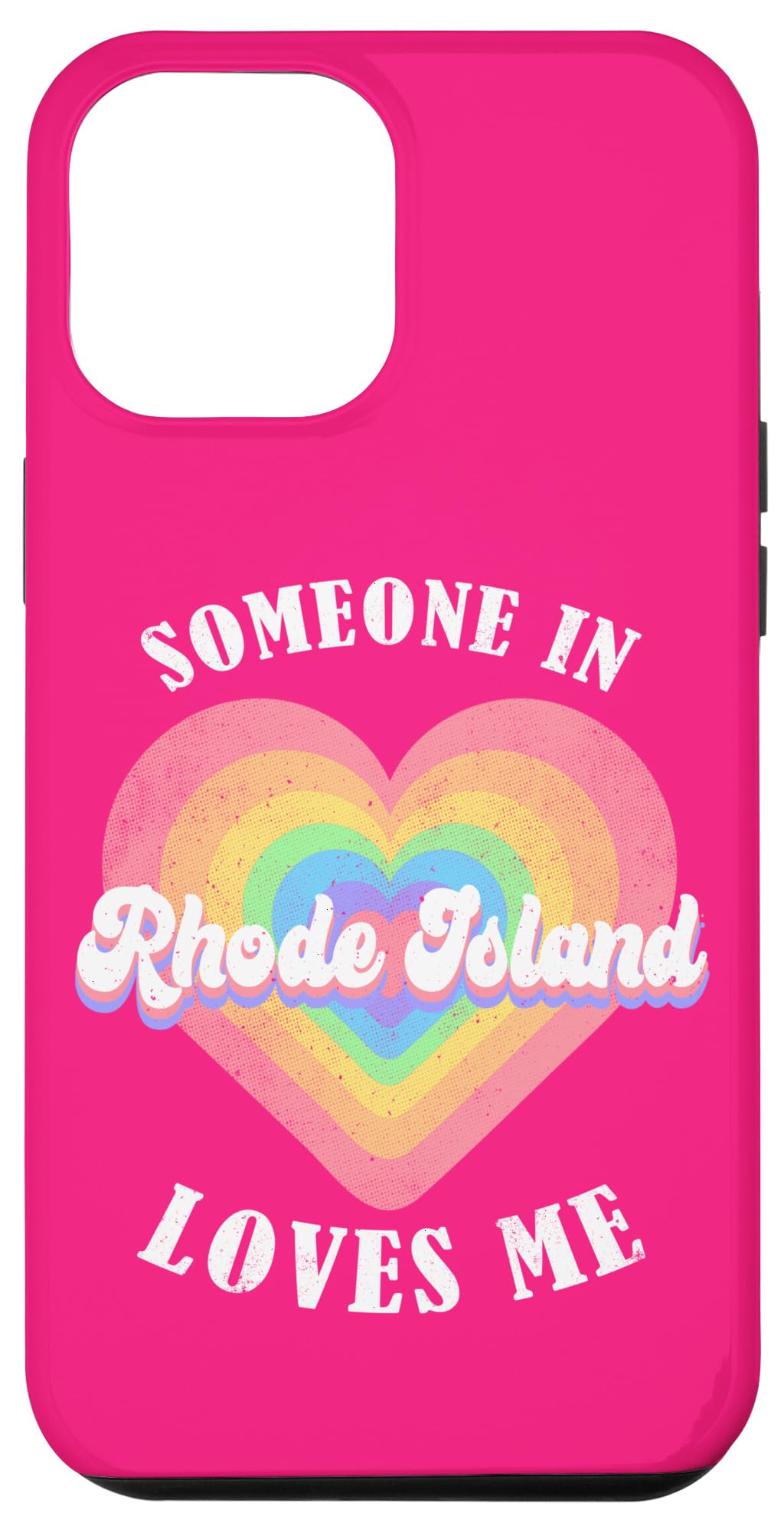 iPhone 15 Plus Someone In Rhode Island Loves Me Heart Retro Groovy Case
