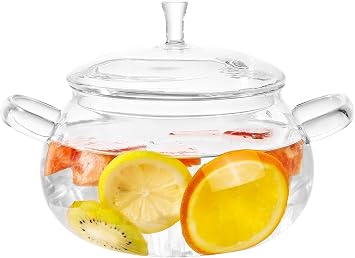 3L Large Glass Simmer Pot for Cooking on Stove Top