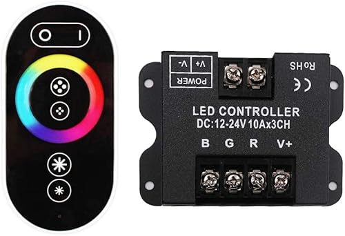 Xunata Tira de luces LED de neón, 12 V RGB 5050 luces de neón con control remoto RF, tira de luz de neón regulable que cambia de color, tira de
