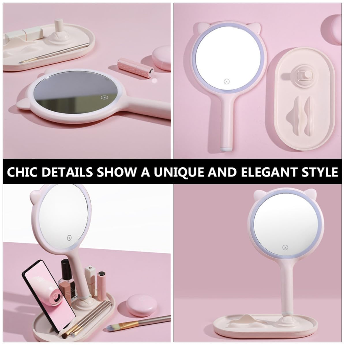 LED Schminkspiegel mit Touch, USB Aufladung, Doppelseitig, 1200mah